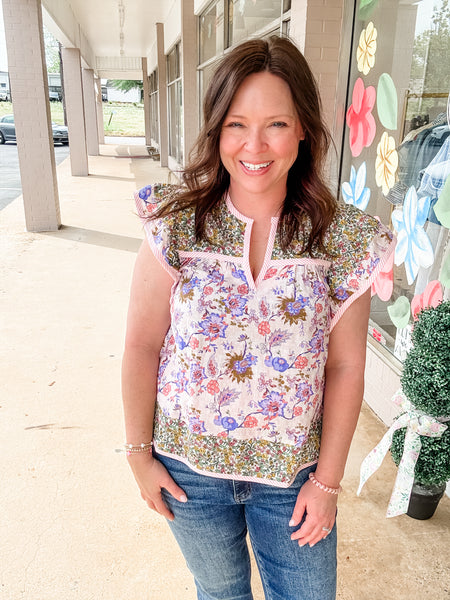 Pink & Lilac Floral Top