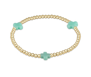 Enewton 2mm Signature Cross Bracelet: Mint