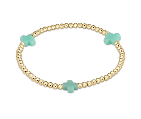 Enewton 2mm Signature Cross Bracelet: Mint