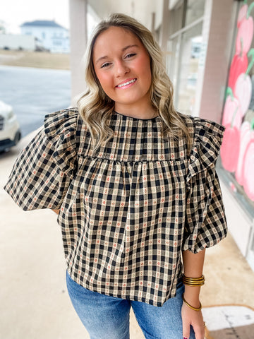 Prairie Charm Gingham Blouse