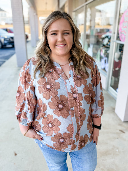 Sky Garden Bloom Blouse: Plus Size