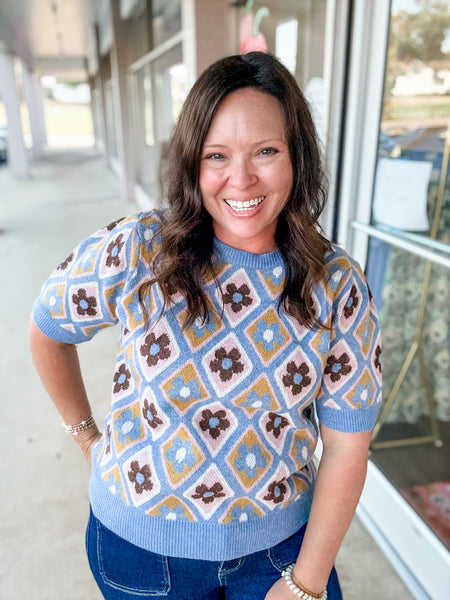 Seaside Retro Bloom Sweater