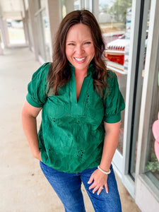 Emerald Green Floral Top