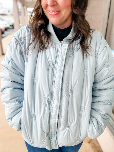 Snowflake Stitch Puffer Jacket