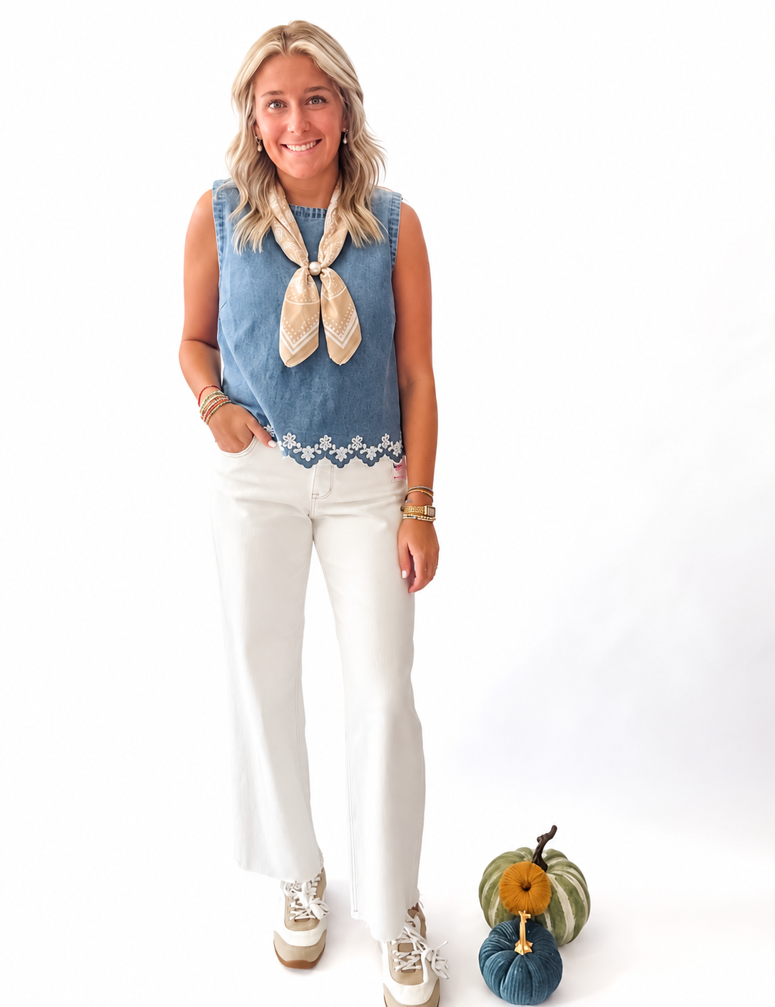 Daisy Chain Denim Tank