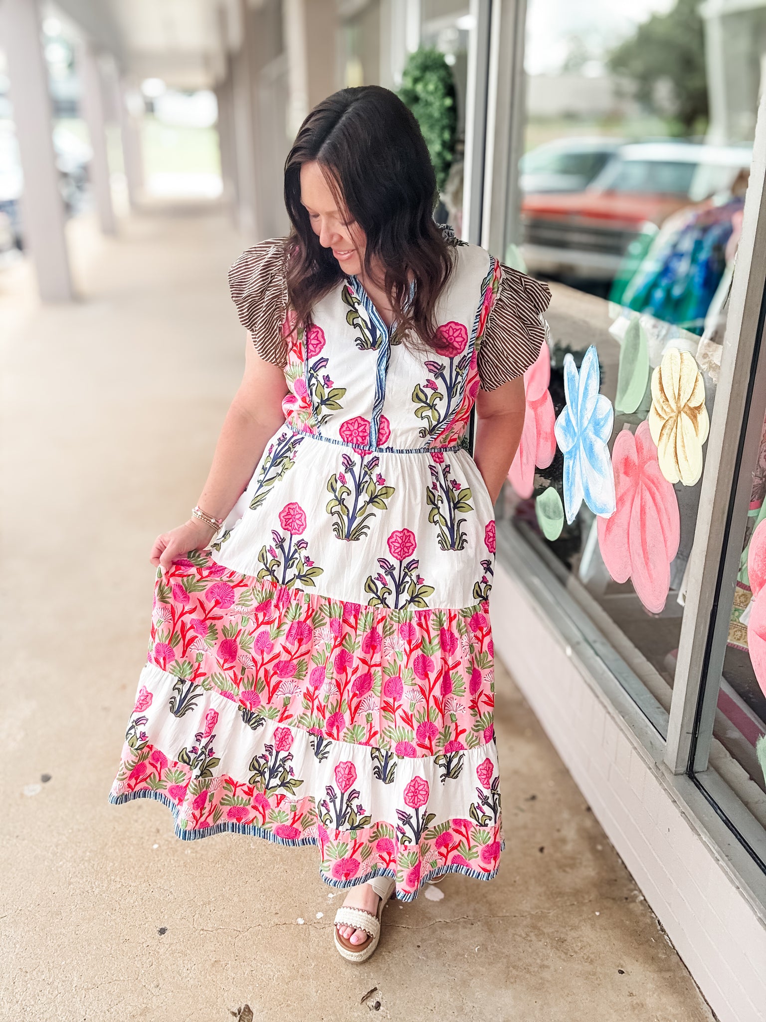 Boho Style Floral Midi Dress