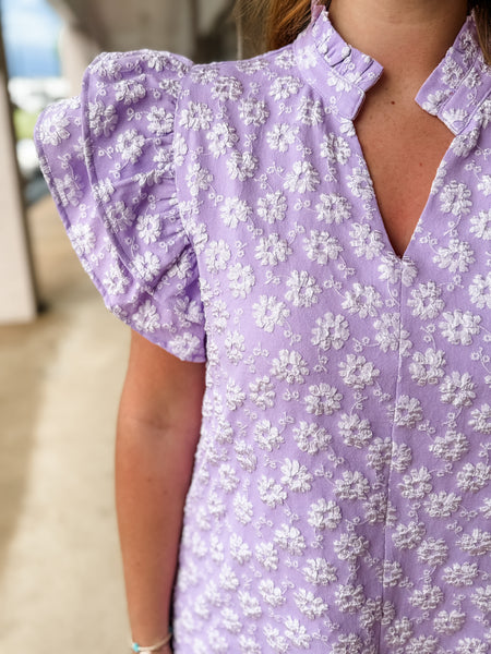 Lilac Embroidered Dress