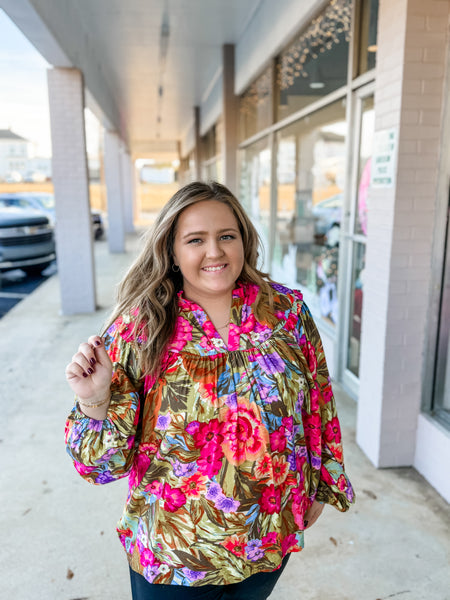 Tropical Sunset Garden Top: Plus Top