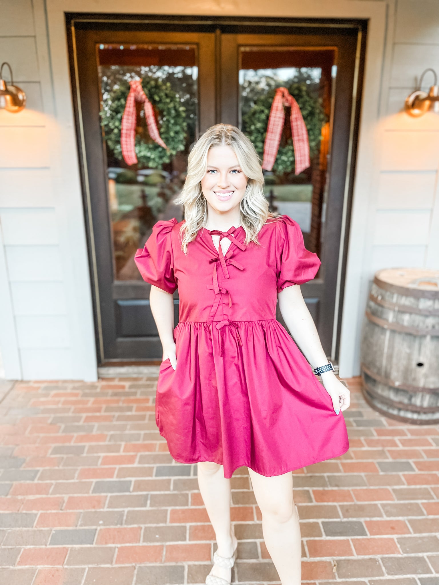 Deck the Halls Dress:  burgundy