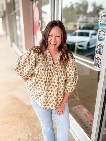 Golden Meadow Smocked Blouse