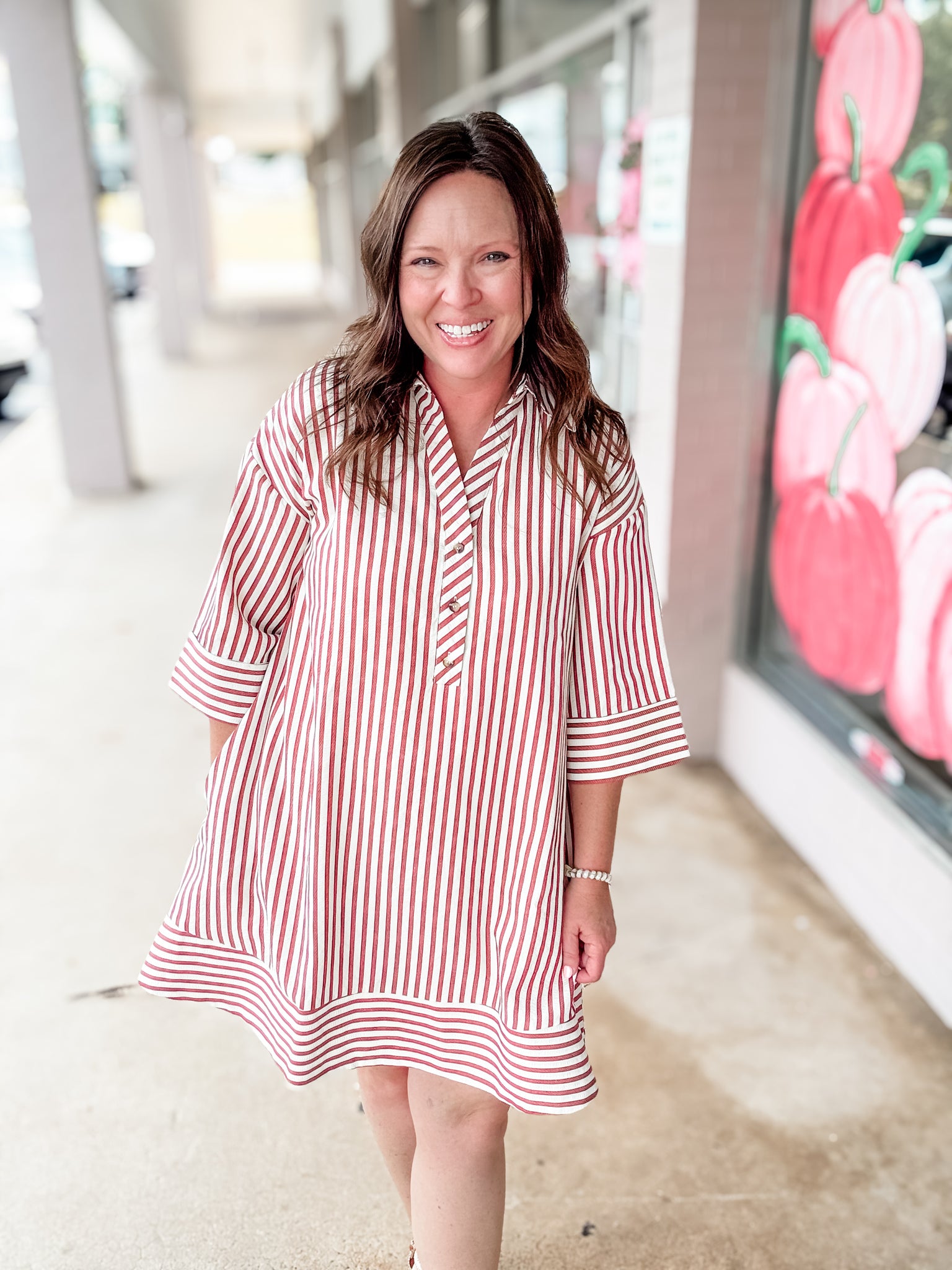 Cinnamon Stripe Day Dress