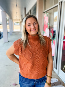 Pumpkin Patch Cable Knit Vest