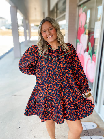 Autumn Ember Floral Dress