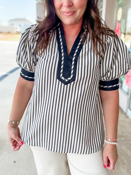 Black Striped Top