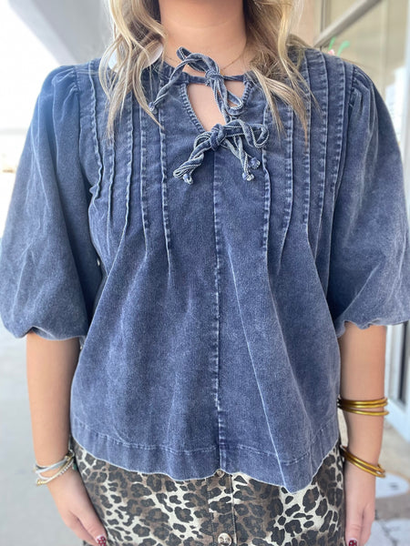 Midnight Cord Blouse