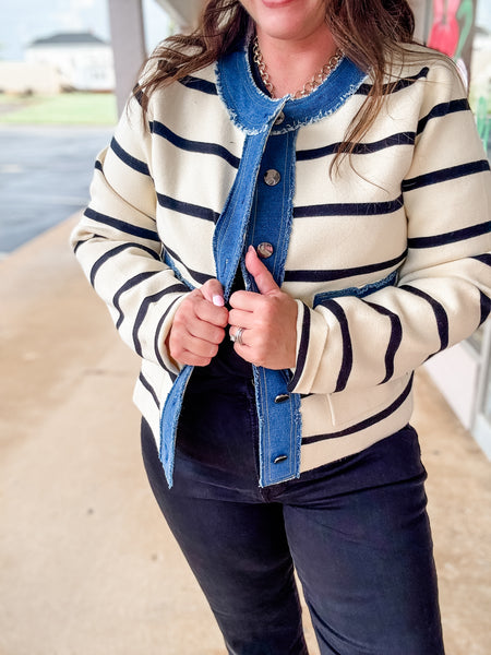 Coastal Charm Striped Cardigan