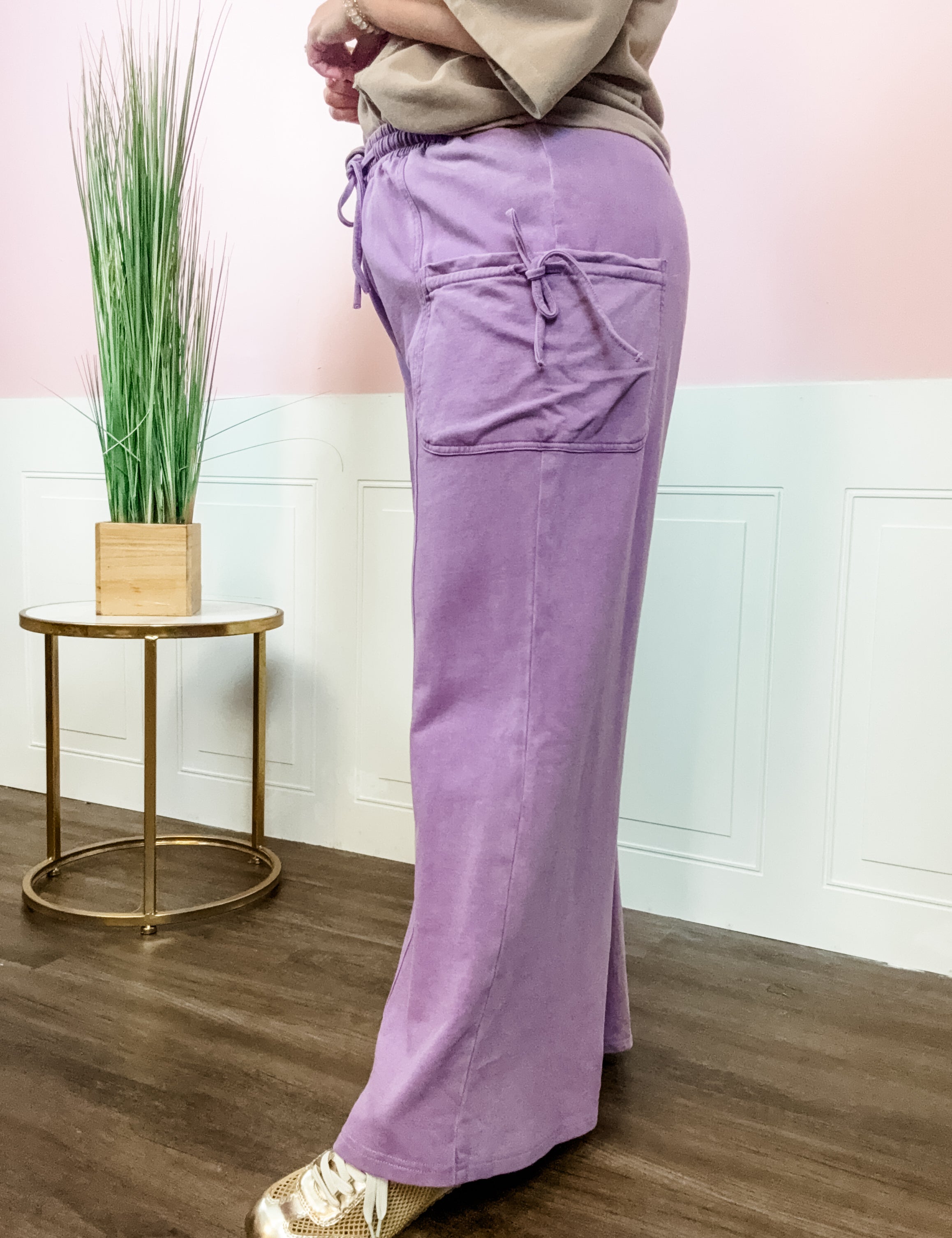 Lilac Drawstring Pocket Joggers