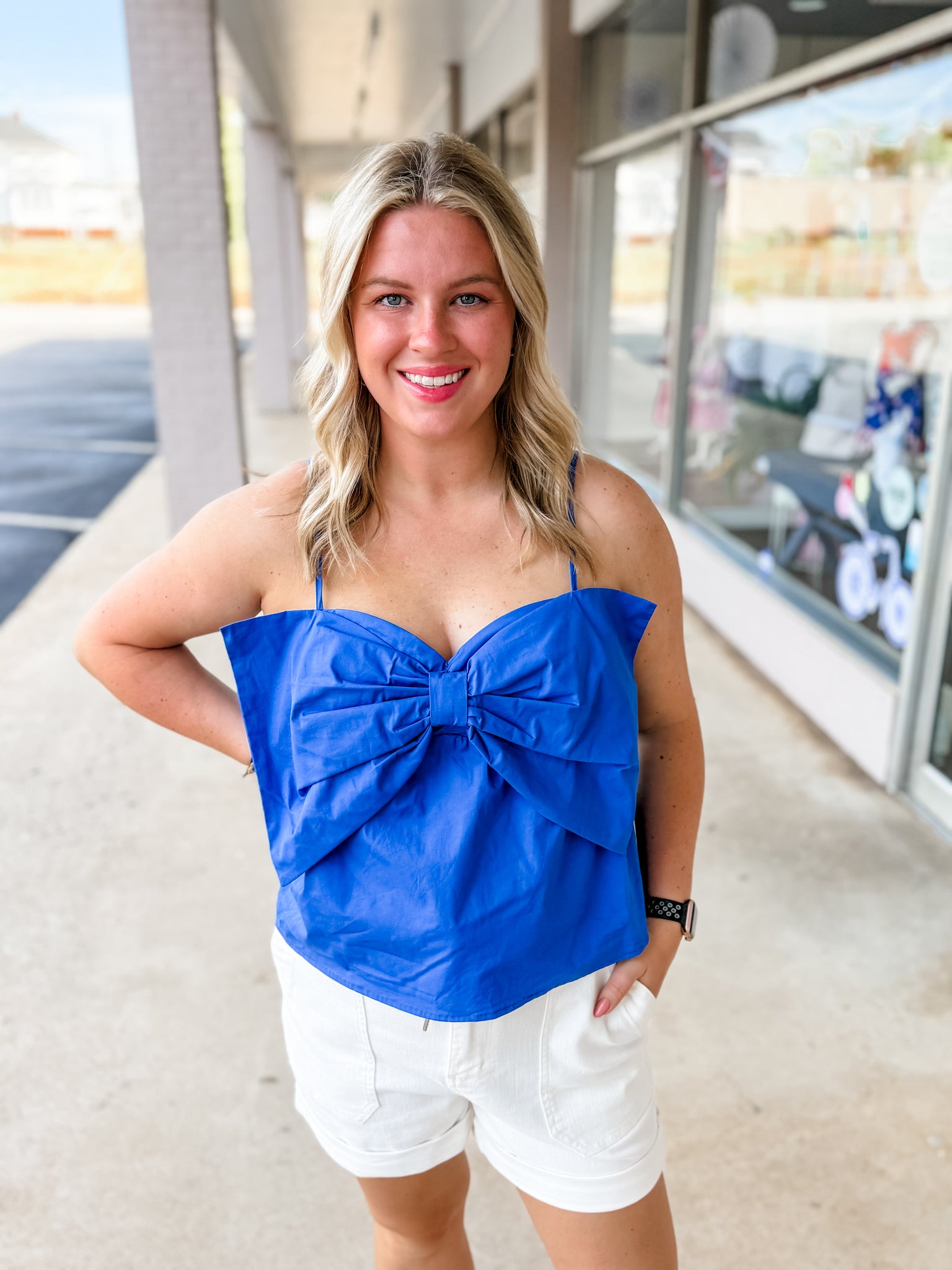 Blue Bow Top