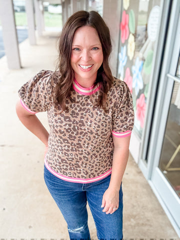 Pink Leopard Sweater