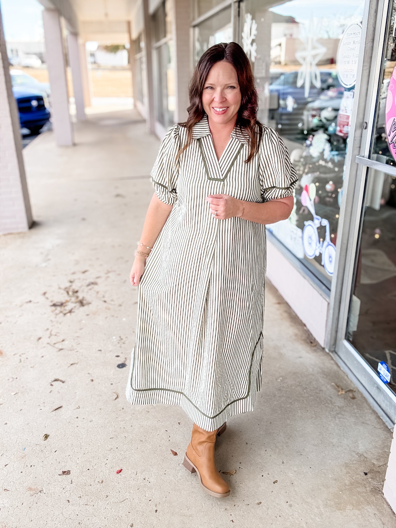 Olive Lane Stripe Dress