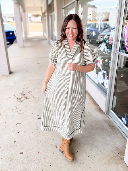 Olive Lane Stripe Dress