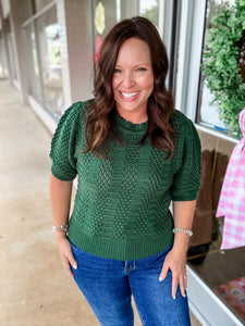 Noel Crochet Sweater:  green