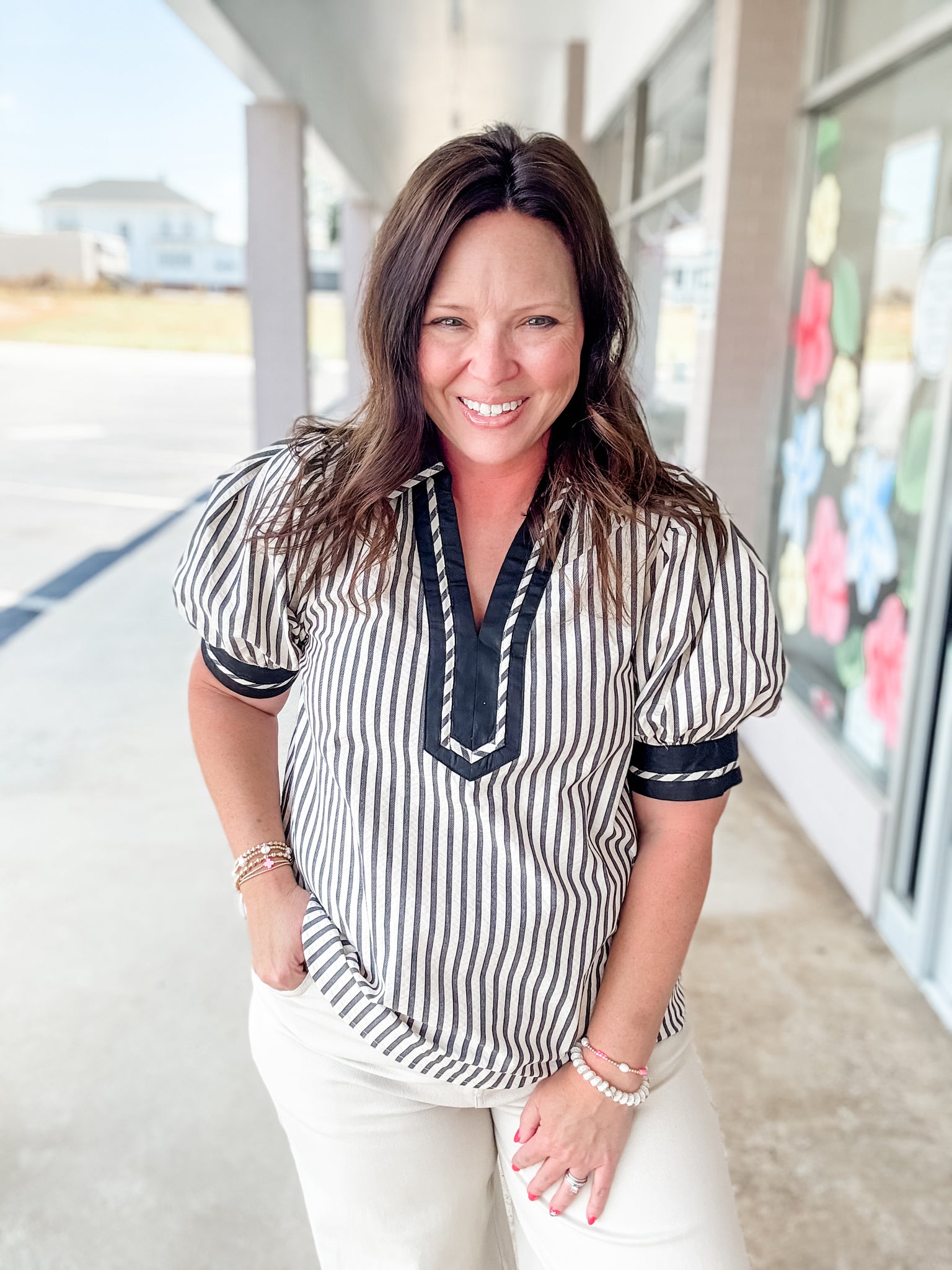 Black Striped Top