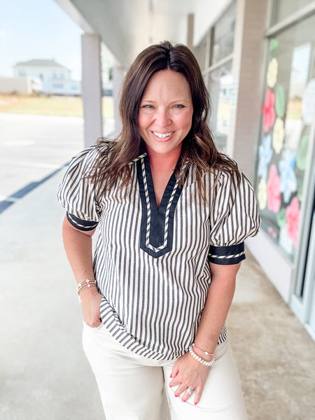 Black Striped Top