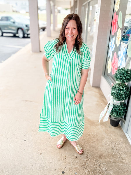 Green Striped Dress