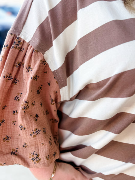 Taupe Taffy Balloon Sleeve Tee: Plus Size