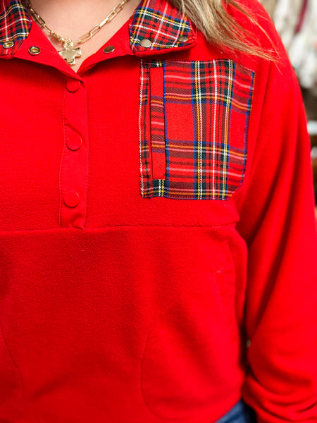 Holly Jolly Plaid Snap Pullover