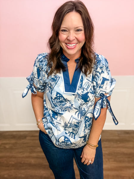 Capri Coast Printed Top