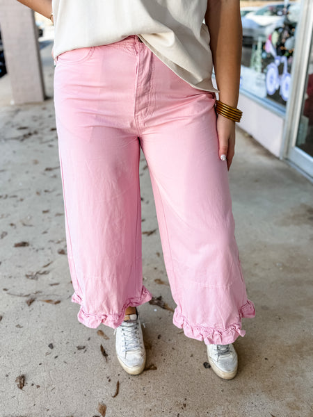 Blush Petal Ruffle Pants