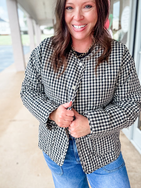 Country Charm Gingham Quilted Jacket