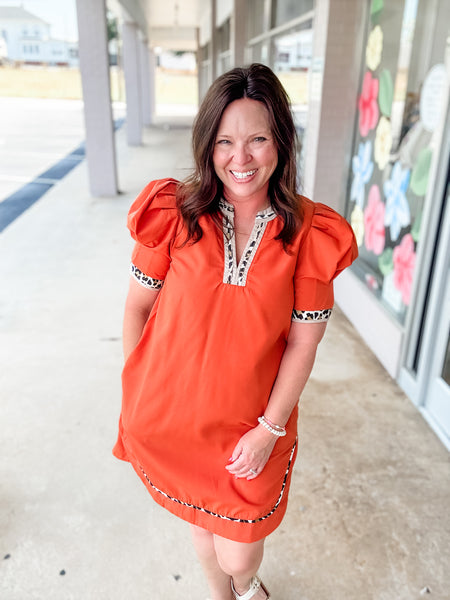 Orange Leopard Dress