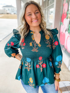 Forest Meadow Smocked Blouse