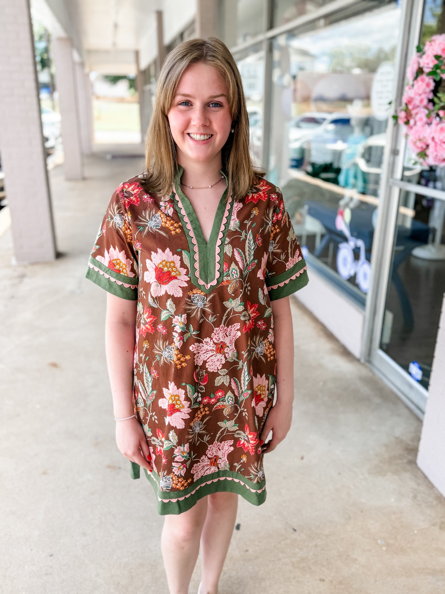 Brown Floral Dress