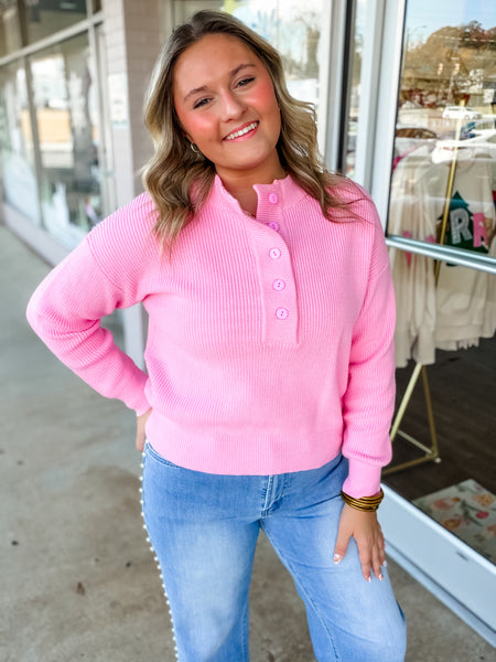 Blush Cozy Button Sweater