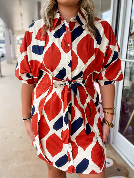 Retro Rhythm Shirt Dress