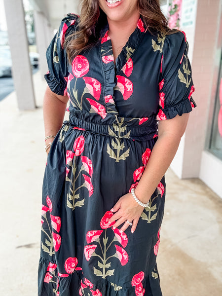 Midnight Bloom Maxi Dress