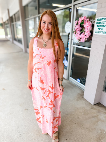 Pink & Orange Floral Dress