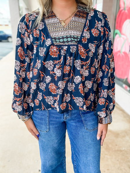 Midnight Patchwork Blossom Top
