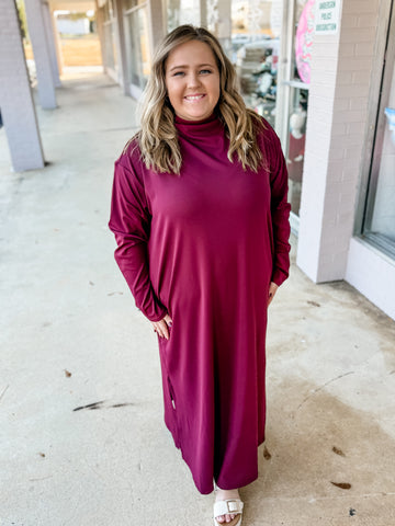 Cranberry Grace Midi Dress: Plus Size