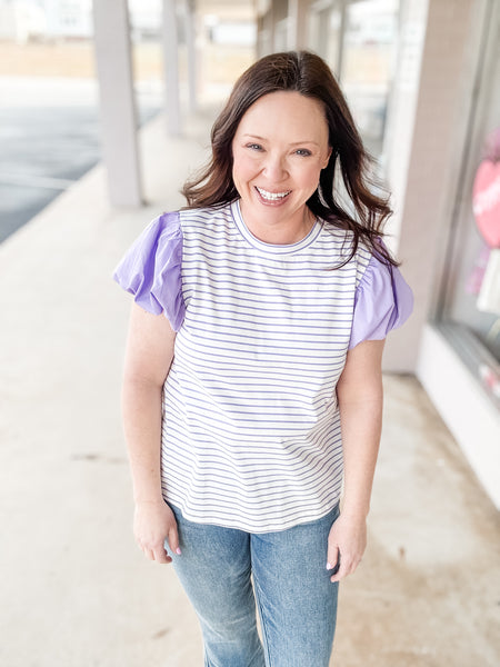 Purple Striped Top