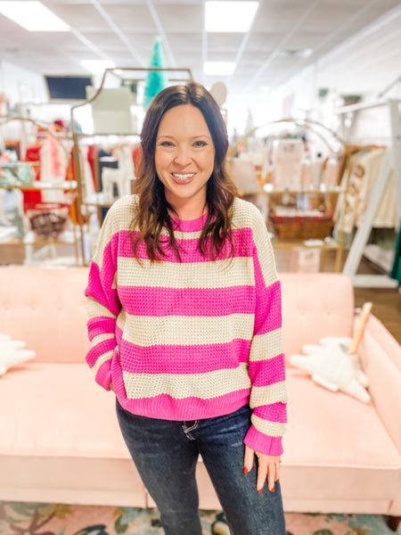 Fushia Striped Sweater