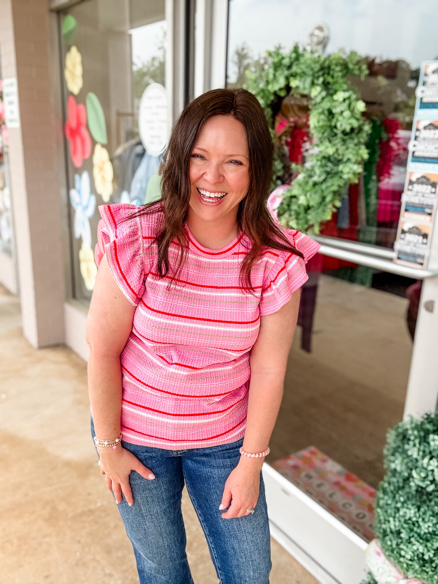 Pink Striped Top