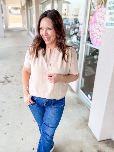 Blush Whisper Textured Blouse