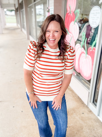 Pumpkin Patch Stripes Top