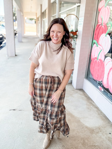 Rustic Plaid Ruffle Skirt