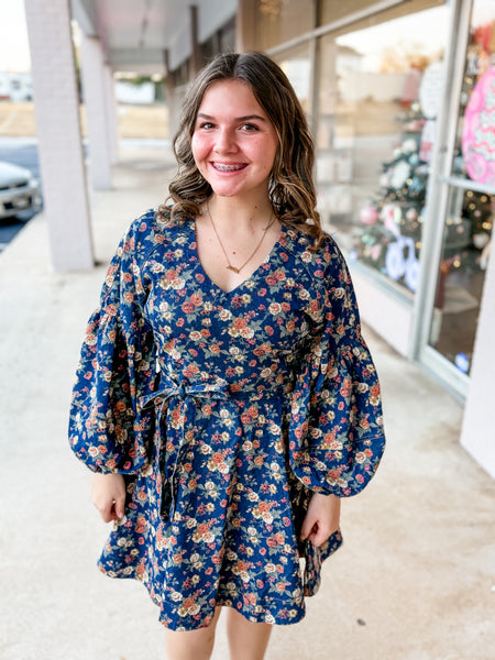 Autumn Rose Wrap Dress